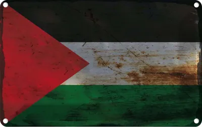 Produktbild von vianmo Blechschild 20x30 cm Palästina Palestine Rost Flagge Fahne Wappen
