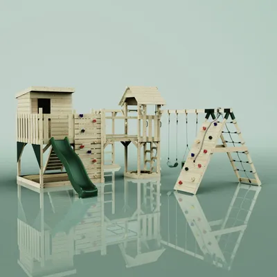 Produktbild von OutdoorToys Spielturm Lars aus Holz in Grün Babyschaukel