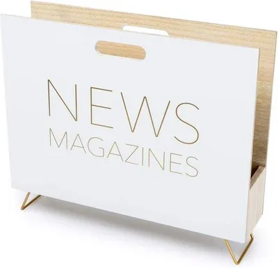 Produktbild von Famanu Zeitschriftenständer Weiß - Mit Handgriffen