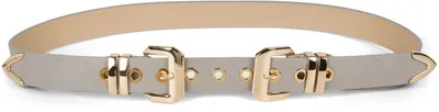 Produktbild von styleBREAKER Damen Gürtel mit doppelter goldener Schnalle und Lochnieten, B-Low Belt, Taillengürtel, kürzbar 03010121