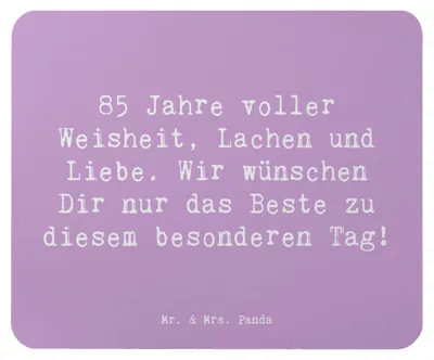 Produktbild von Mr. & Mrs. Panda Mousepad Spruch 85. Geburtstag - Lavendeltraum - Geschenk, computermatte, mousematte, Jubiläum, computer, Mauspad, Happy Birthday, Dankbarkeit, Feier