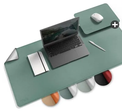 Zdjęcie produktu dla Dwustronna podkładka na biurko wykonana z materiału przypominającego skórę PU, o wymiarach 85 x 40 cm