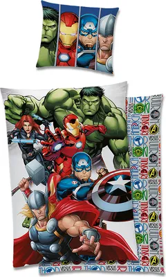 Produktbild von Avengers Marvel Bettwäsche 200 x 135, 80 x 80, 100% Baumwolle