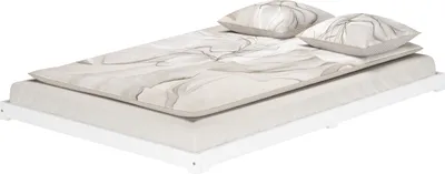 Produktbild von Weißes Futonbett platzsparend extra niedriges Bodenbett 140x200 Kiefer V-60.47W-14ohne Zubehör