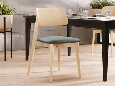 Obrázok produktu pre Čalúnená stolička do kuchyne CIBOLO 1 - buk / šedá