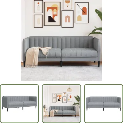 Produktbild von The Living Store Sofa 2-Sitzer Hellgrau Stoff