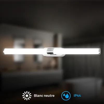 Obrázok produktu pre LED kúpeľňové svetlo 9W zrkadlové svetlo 60cm nástenné svetlo zrkadlové svetlo kúpeľňa chróm