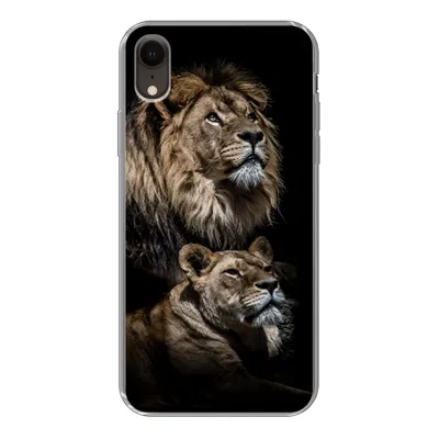 Produktbild von MuchoWow® Handyhülle Schutzhülle Hülle für iPhone XR Löwe - Löwin - Porträt Silikon Softcase Handy Hülle - Schutzdeckel