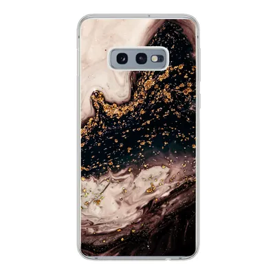 Produktbild von MuchoWow® Handyhülle Schutzhülle Hülle für Samsung Galaxy S10e Naturstein - Gold - Schwarz Silikon Softcase Handy Hülle - Handy