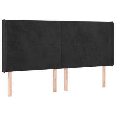 Produktbild von vidaXL Kopfteil mit Ohren Schwarz 203x16x118/128 cm Samt