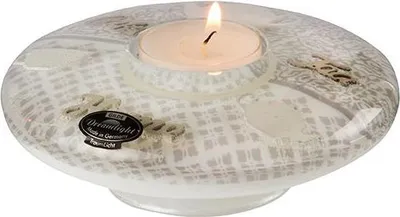 Produktbild von Gilde Teelichtleuchter Ufo Medium "Grey Ornaments" Bella Vita 72076