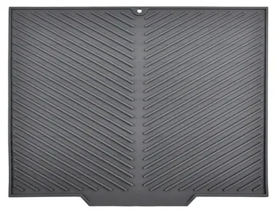 Immagine prodotto di Tappetino scolapiatti, in silicone, antiscivolo, grigio, 42,5 x 33 cm
