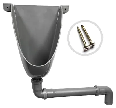 Produktbild von Wandurinal aus PVC, wasserlos mit Abflussrohr und 2 Edelstahlschrauben für Camping, Garten, Keller und Baustelle