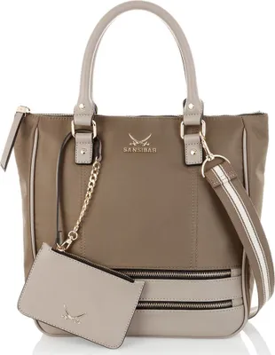 Produktbild von Sansibar Handtasche Schultertasche Shopper Bag Taupe beige braun