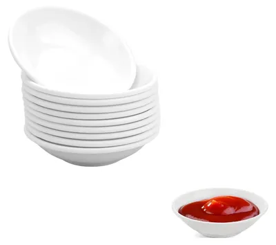 10er-Set runde Dip-Schalen aus Kunststoff, 7,2 x 2 cm, stapelbar