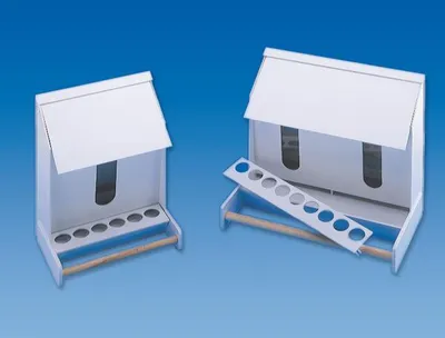 Produktbild von Futterautomaten aus Kunststoff für Kanarien und Wellensittiche 1 Fach Größe 15cm
