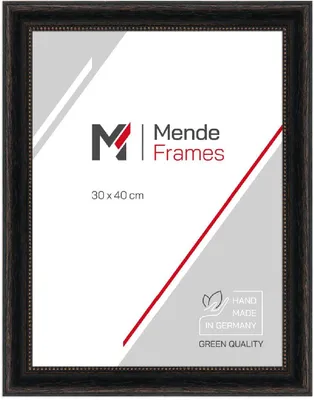 Produktbild von MendeFrames Bilderrahmen H390 Shabby-Chic schwarz 45x60 cm Museumsglas