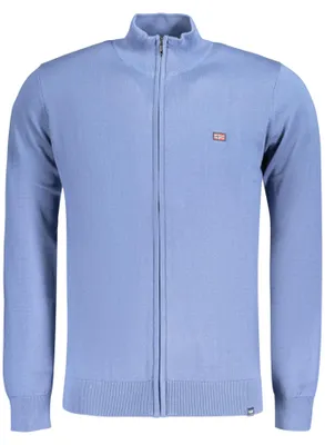 Produktbild von Herren-Cardigan Blau mit Reißverschluss und Stickerei – Norwegen 1963
