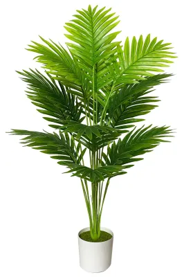 Image de Plante artificielle en pot, grand palmier artificiel en plastique, aspect réaliste avec pot en plastique, décoration végétale artificielle pour le salon, le balcon, la chambre, le bureau, l'intérieur (palmier vert de 80 cm)