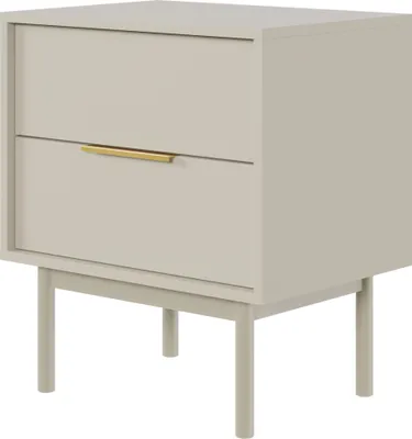 A neutral studio shot of a nightstand.
