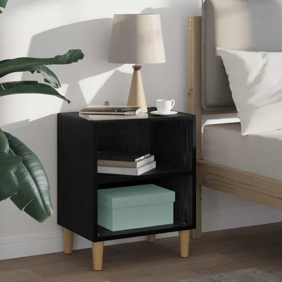 Image de vidaXL Armoire de lit noir imitation chêne 40 x 30 x 50 cm Bois composite