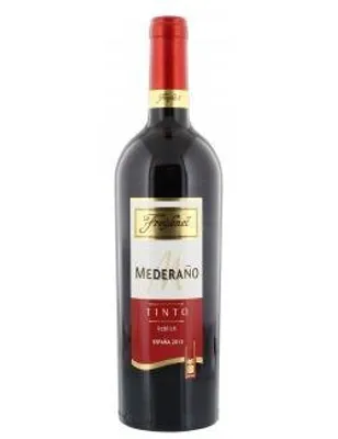 A bottle of red wine against a white background.
