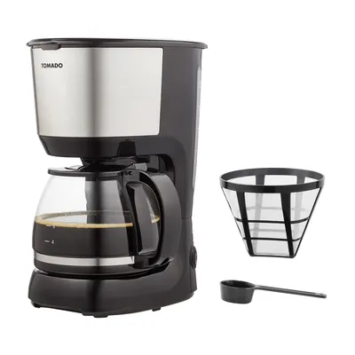 Productafbeelding van Tomado TCM1201S - Filter koffiezetapparaat - 1.25 liter - 10 kopjes - glazen kan