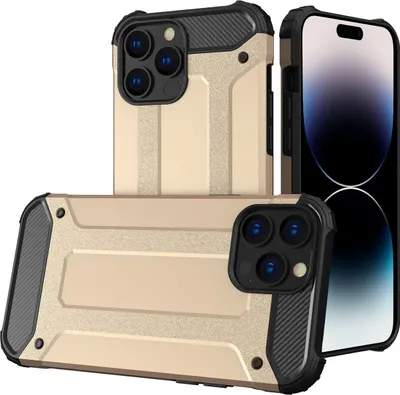 Produktbild von Mobigear Outdoor iPhone 14 Pro Hülle Hardcase Backcover Stoßfest - Gold