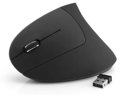 Zdjęcie produktu dla MediaRange MROS233, Po lewej stronie, Projekt pionowy, Optyczny, RF Wireless, 1600 DPI, Czarny