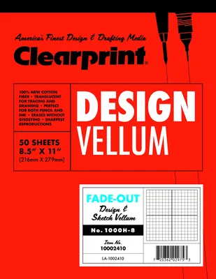 Vellum-Block 8x8 Raster, 50 Blatt, 21,6x27,9 cm, durchscheinend