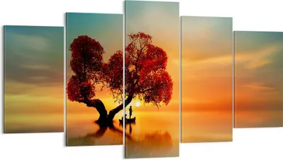 Produktbild von Bild auf Leinwand - Leinwandbild - See Natur Nacht - 160x85cm - Wand Bild - Wanddeko - Wandbilder - Leinwanddruck - Bilder - Kunstdruck - Wanddekoration - Leinwand bilder - Wandkunst - EA160x85-3458
