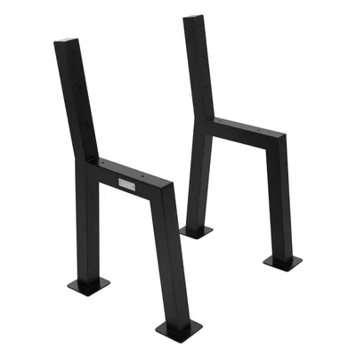 Produktbild von ML-Design 2 Stück Bankkufen H-Form 47x77,5cm Schwarz aus Stahl, stabil wetterfest rostfrei, Bankgestell aus Metall mit Rückenlehne für Außenbereich