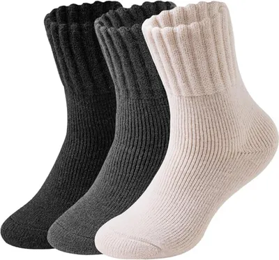 Produktbild von Thermosocken Damen Socken Warme Dicke Wintersocken Gestrickte Stricksocken Haussocken Wollsocken 3 Paar,  Größe 37-42