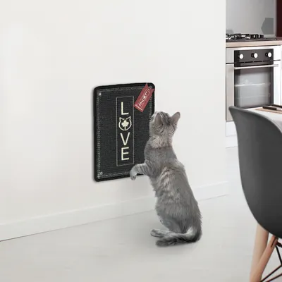 Produktbild von Kratzteppich für Katzen · anthrazit · 30 x 40 cm · mit Wandbefestigung