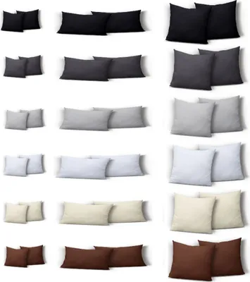Produktbild von 2er Set Jersey Kissenbezug Kissenhülle Dekokissen Kopfkissen Hülle Uni Baumwolle, Größe:40 x 80 cm, Farbe:Braun