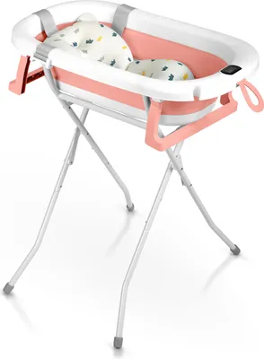 Immagine prodotto di Bagnetto pieghevole con supporto, termometro e inserto Ricokids RK-287 bianco e rosa
