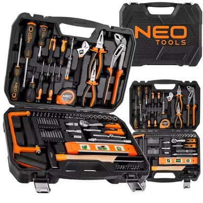 Produktbild von Werkzeugsatz 88-tlg. Neo-Koffer, Ratsche, Stecknüsse, Bits, Maßband Neo tools