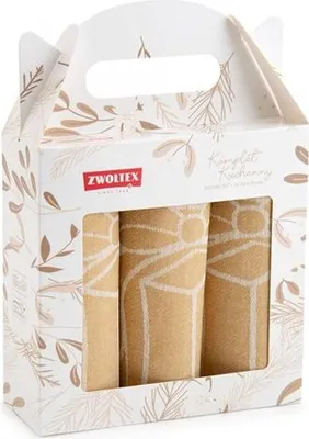 Obrázek produktu pro Sada utěrek, v elegantní krabičce, 3 kusy Christmas Charm žlutá