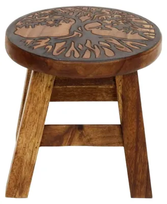 Produktbild von Blumenhocker Beistelltisch Rundhocker aus Holz 25 cm
