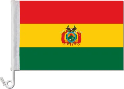 Produktbild von Auto-Fahne: Bolivien + Wappen -