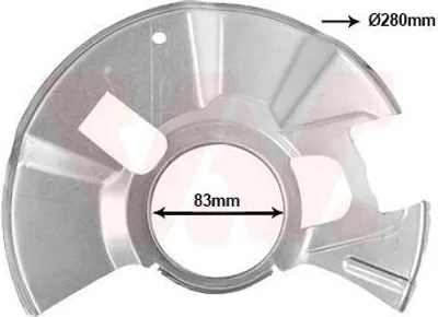 Produktbild von VAN WEZEL Spritzblech Bremsscheibe für MAZDA 2 Schrägheck (DE, DH3) Vorne Links 2741371 Ankerblech