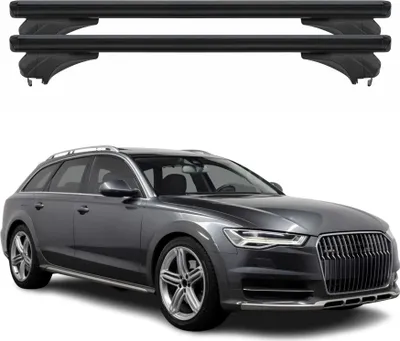 Image de Barres de toit Menabo pour Audi A6 4G Allroad 2012-2018 Aluminium noir 2 pièces