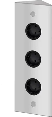 Produktbild von THEBO 3-fach Energie-Ecksäule ST 3007/320/3 in Aluminium / Ecksteckdosen / Steckdosenleiste / Steckdosen
