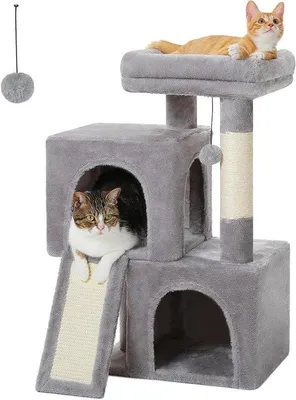 Produktbild von Katenaufstieg mit Doppelkondome für Katzen - 77 cm - grau