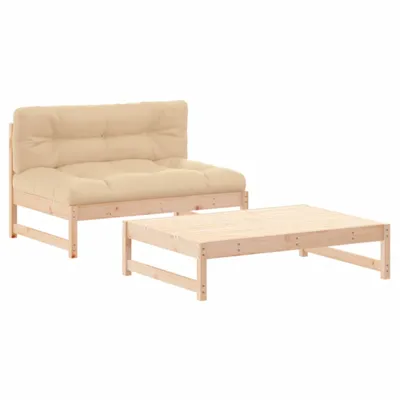 Obrázek produktu pro vidaXL 2dílná zahradní souprava s polštáři z masivního dřeva