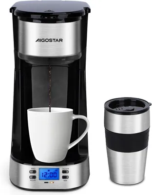 Obrázek produktu pro Kávovar Aigostar Coffey s termohrnkem, 420 ml, překapávací kávovar