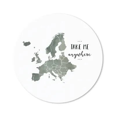 Produktbild von MuchoWow® Mauspad Mousepad Karte - Europa - Aquarell - Zitat 40x40 cm - Mousepads - Maus Mat - Pad - Mausunterlage - Schreibtisch Accessoires