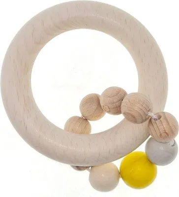 Productafbeelding van Hess rammelaar, bolvormig, met 1 ring (natuurlijk/geel)