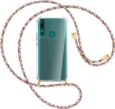 Produktbild von Handykette Backcover-Schutzhülle mit Band (Metall goldfarben) für Huawei P Smart Z - rosa Karo