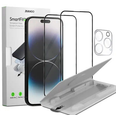 Produktbild von 2-Pack iPhone 14 Pro Displayschutzfolie & 1-Pack Kameraschutz - Gehärtetes Glas | [Automatische Installation] - Blasenfrei